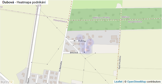 Dubová - mapa podnikání