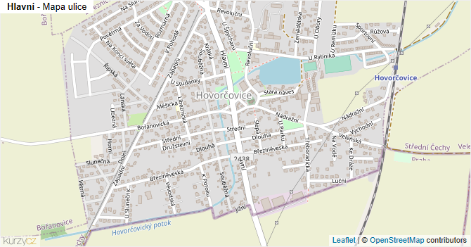 Hlavní - mapa ulice