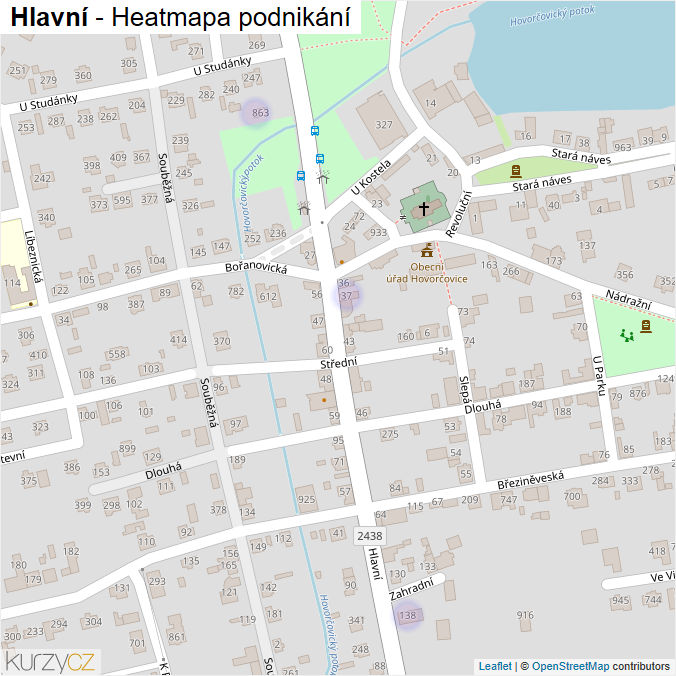Mapa Hlavní - Firmy v ulici.