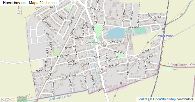 Hovorčovice - mapa části obce