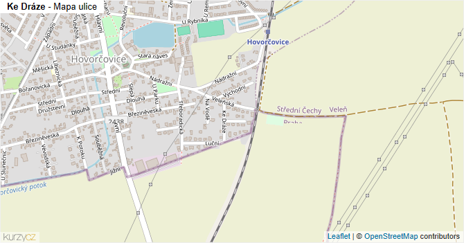 Ke Dráze - mapa ulice