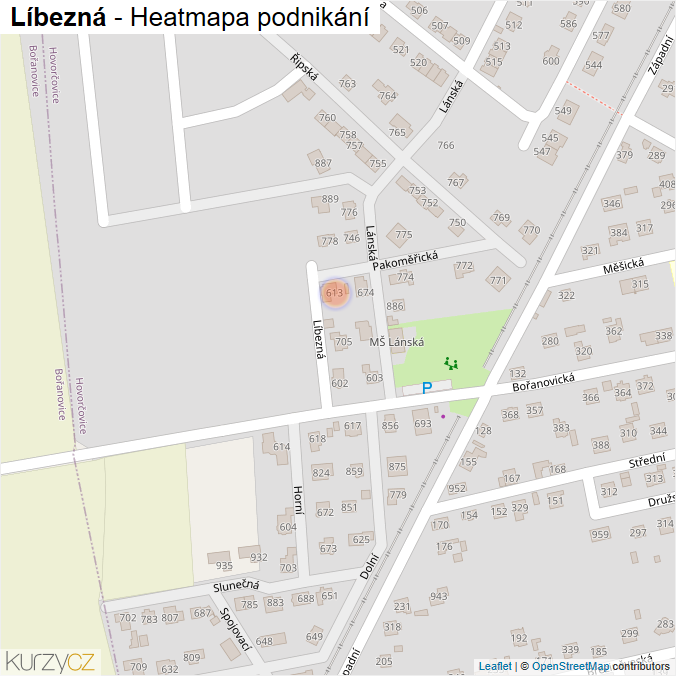 Mapa Líbezná - Firmy v ulici.