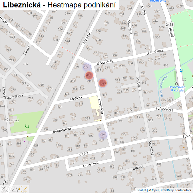 Mapa Líbeznická - Firmy v ulici.