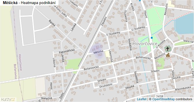 Měšická - mapa podnikání