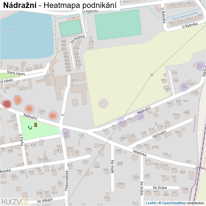 Mapa Nádražní - Firmy v ulici.