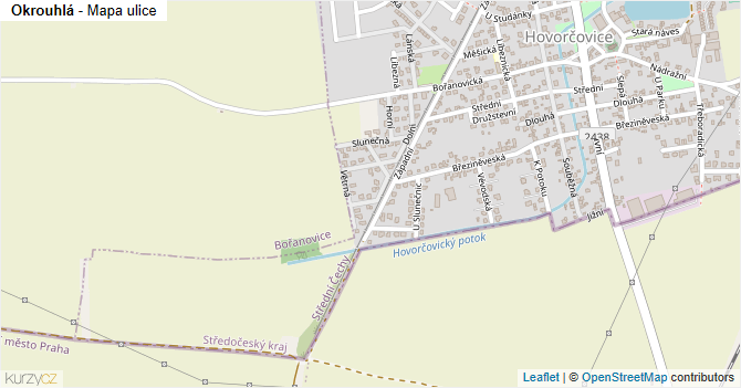 Okrouhlá - mapa ulice