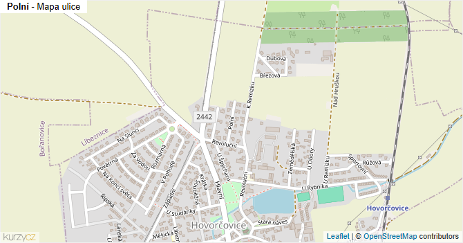 Polní - mapa ulice