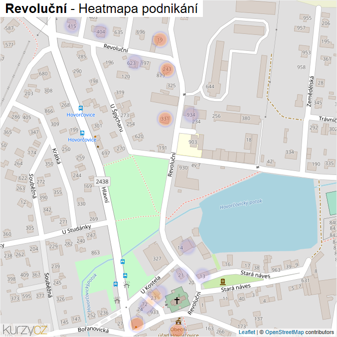 Mapa Revoluční - Firmy v ulici.