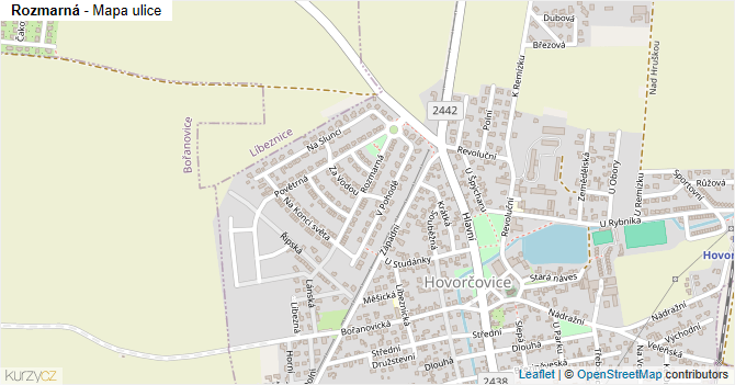 Rozmarná - mapa ulice