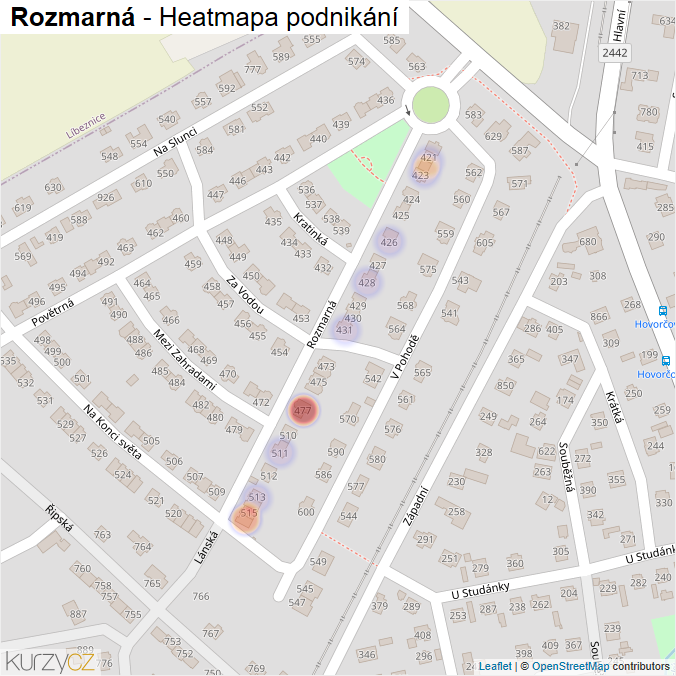 Mapa Rozmarná - Firmy v ulici.