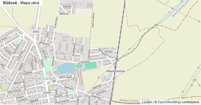Růžová - mapa ulice