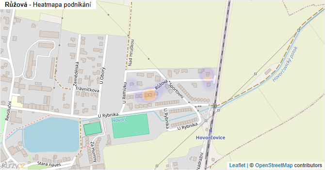Růžová - mapa podnikání