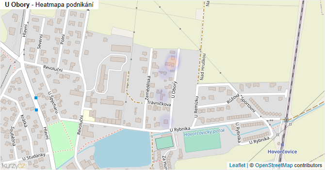 U Obory - mapa podnikání