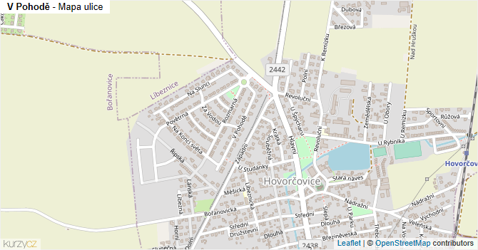 V Pohodě - mapa ulice
