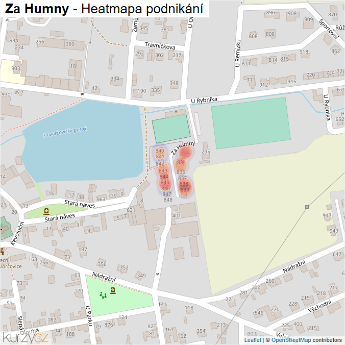 Mapa Za Humny - Firmy v ulici.