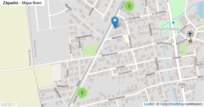 Západní - mapa firem