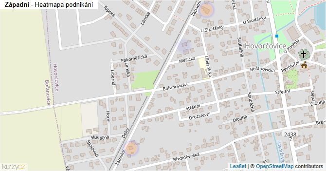Západní - mapa podnikání