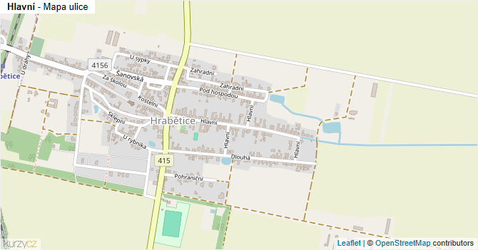 Hlavní - mapa ulice