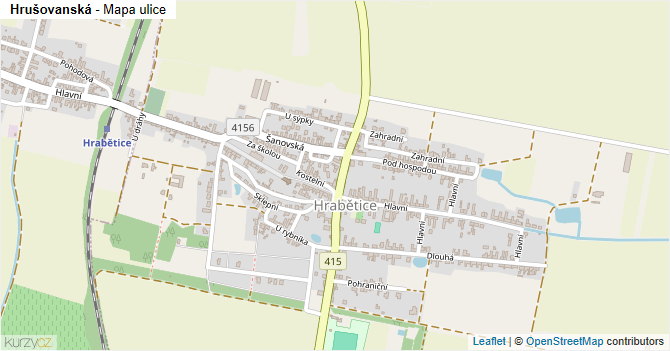 Hrušovanská - mapa ulice