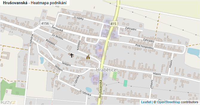 Hrušovanská - mapa podnikání