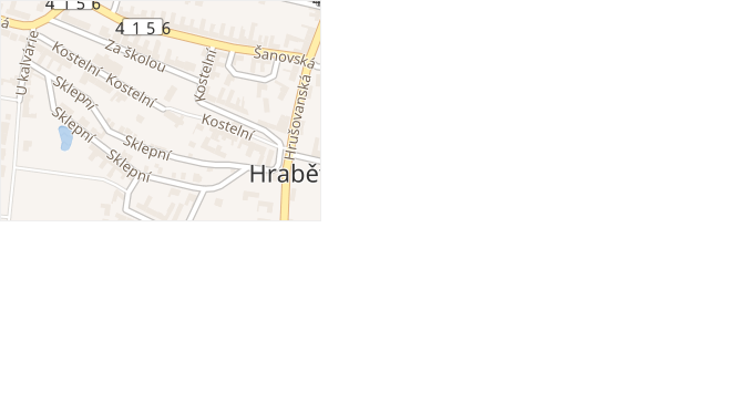 Kostelní v obci Hrabětice - mapa ulice
