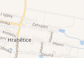 Pod hospodou v obci Hrabětice - mapa ulice