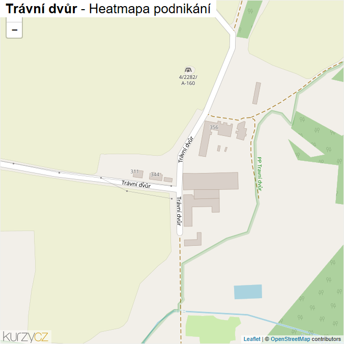 Mapa Trávní dvůr - Firmy v ulici.