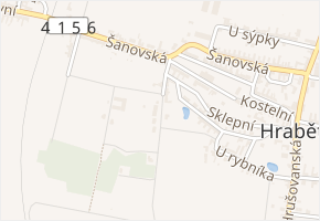 U kalvárie v obci Hrabětice - mapa ulice