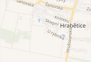 U rybníka v obci Hrabětice - mapa ulice