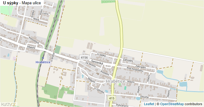U sýpky - mapa ulice