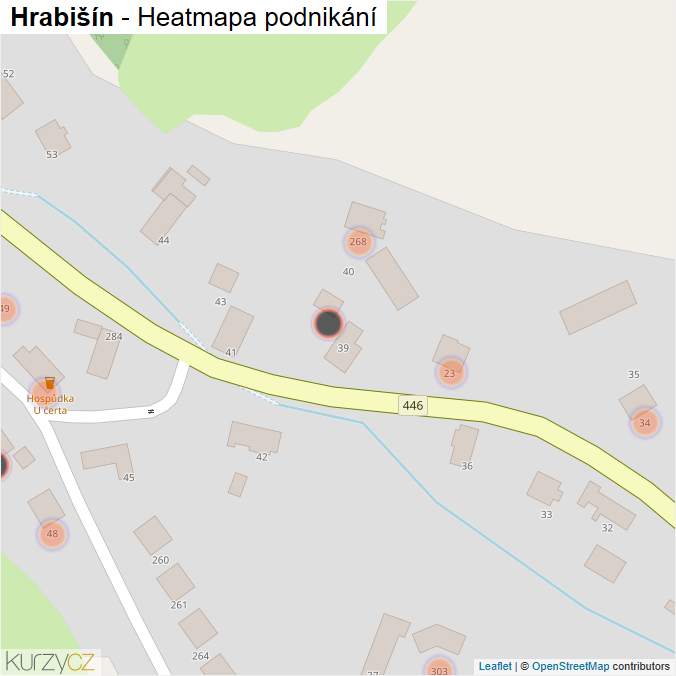 Mapa Hrabišín - Firmy v obci.