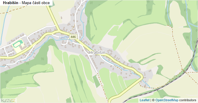Hrabišín - mapa části obce