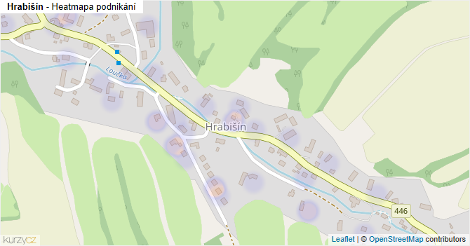 Hrabišín - mapa podnikání