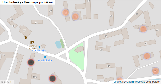 Hracholusky - mapa podnikání