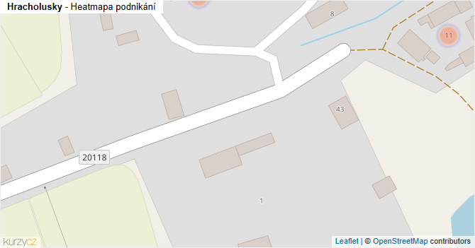 Hracholusky - mapa podnikání