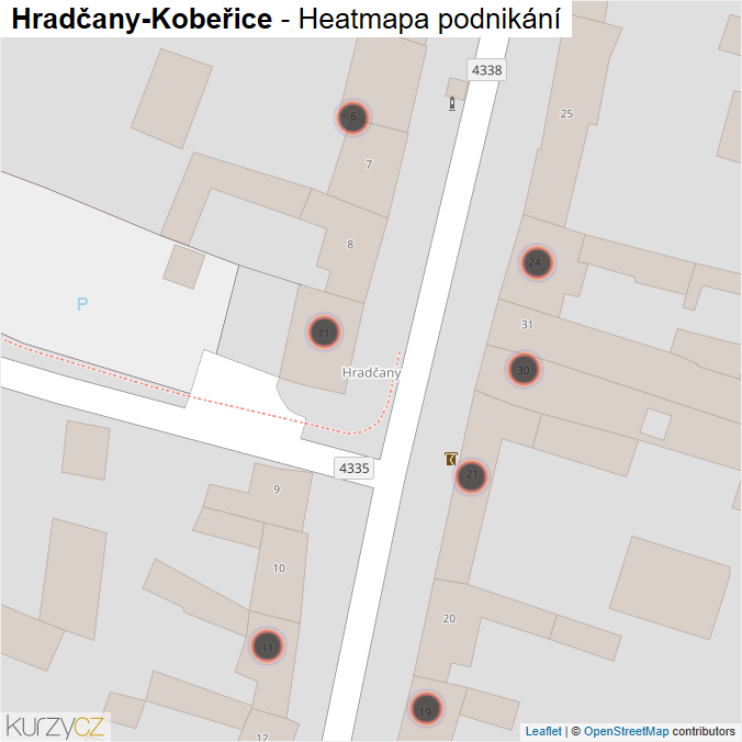 Mapa Hradčany-Kobeřice - Firmy v obci.