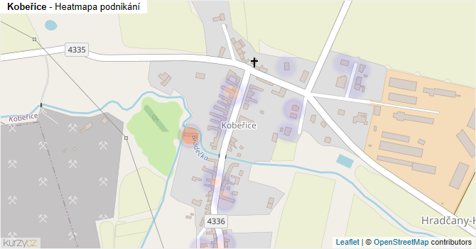 Kobeřice - mapa podnikání