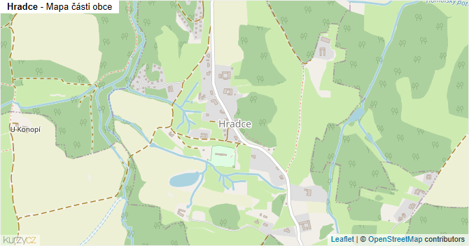 Hradce - mapa části obce