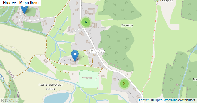Hradce - mapa firem
