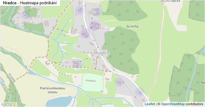 Hradce - mapa podnikání