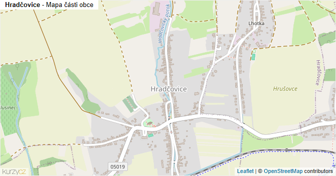 Hradčovice - mapa části obce