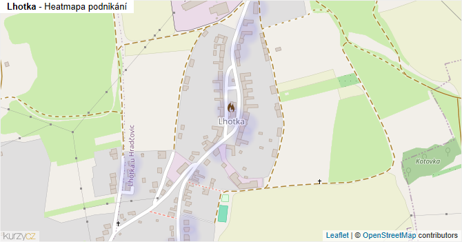 Lhotka - mapa podnikání