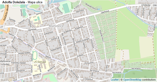 Adolfa Doležala - mapa ulice