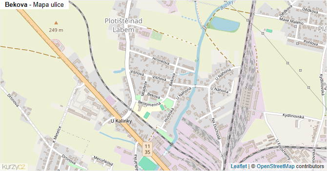 Bekova - mapa ulice