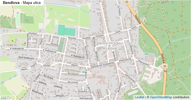 Bendlova - mapa ulice