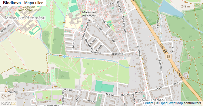 Blodkova - mapa ulice