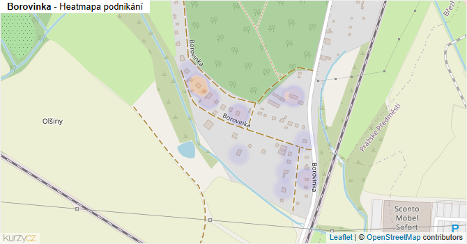 Borovinka - mapa podnikání