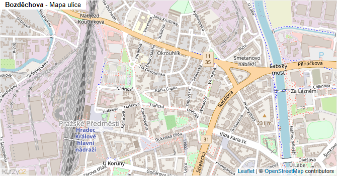 Bozděchova - mapa ulice