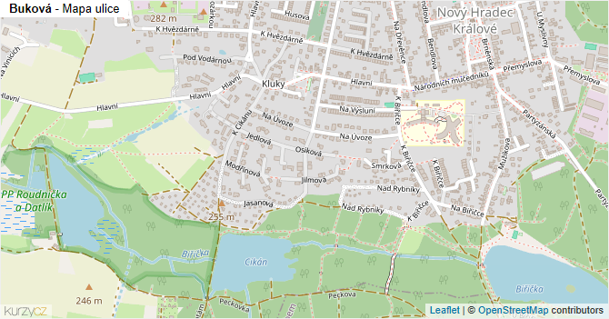 Buková - mapa ulice