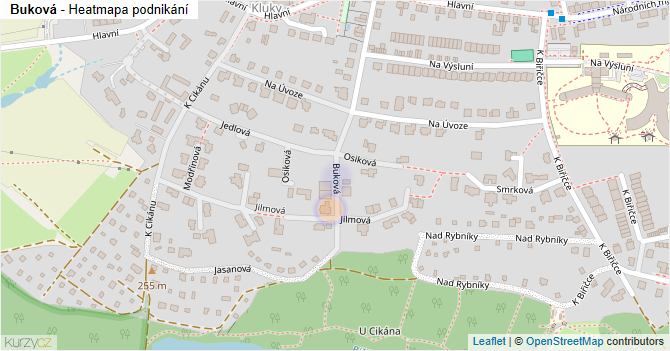 Buková - mapa podnikání